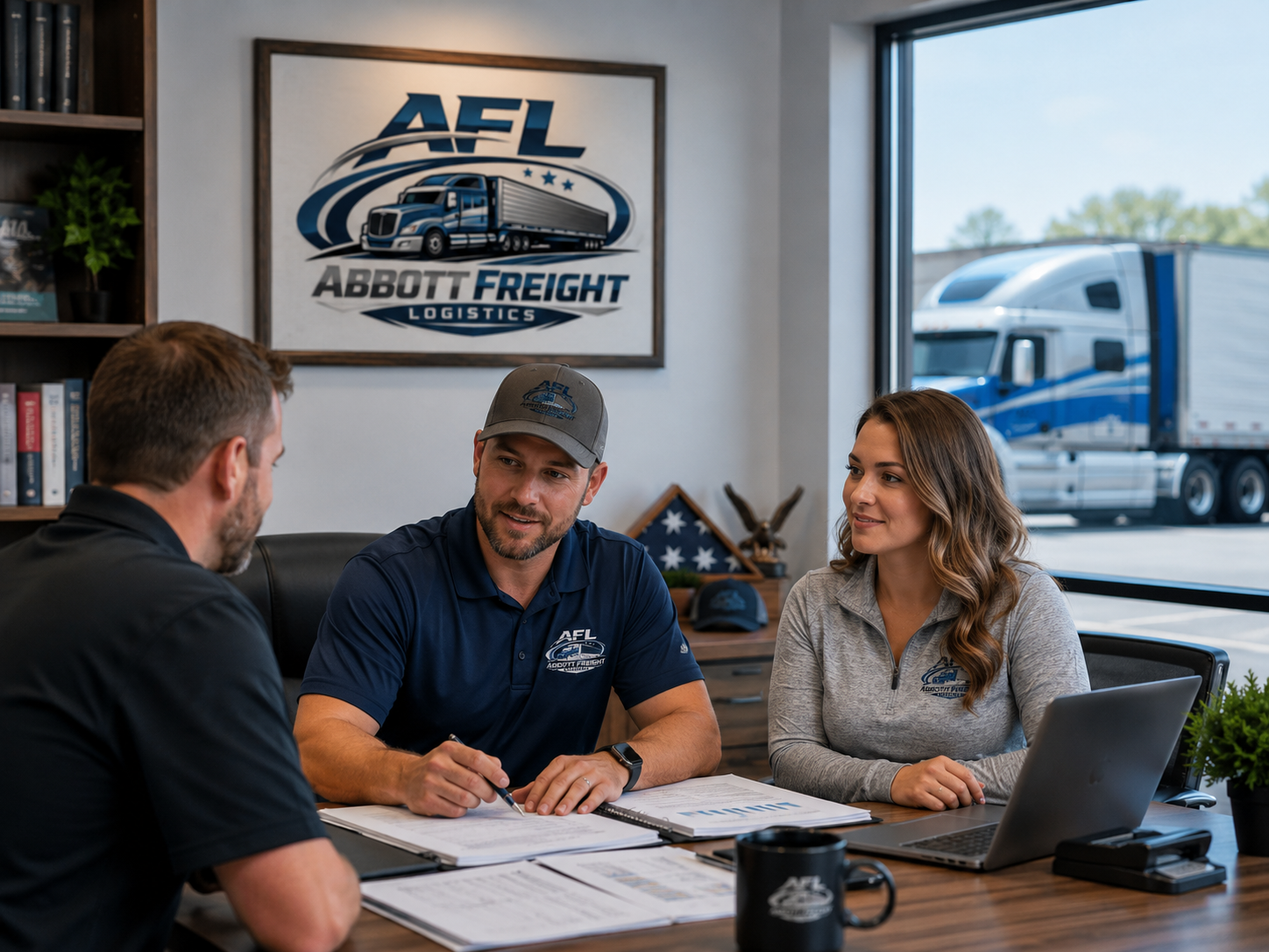 Abbott Freight Logistics veteran-owned freight brokerage team coordinating shipments